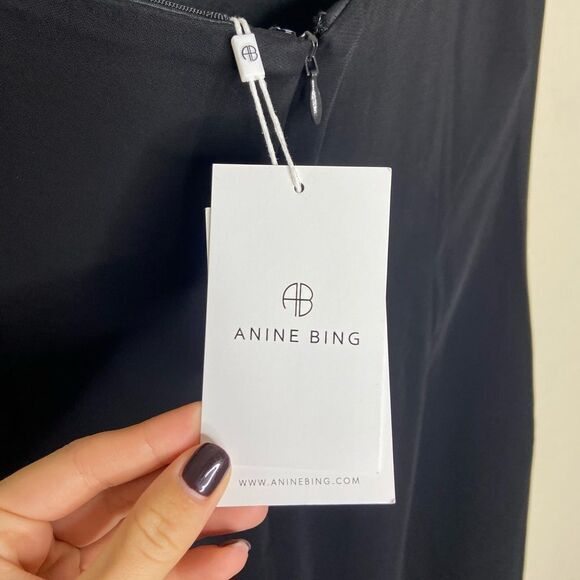 NWT Anine Bing Halle Midi Black Dress Strapless Size L - Picture 13 of 13